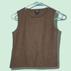 Eileen Fisher Brown Wool Shell Sleeveless Top
